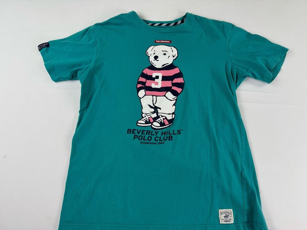 Beverly Hills Polo Club Bear T-Shirt Youth Medium Teal